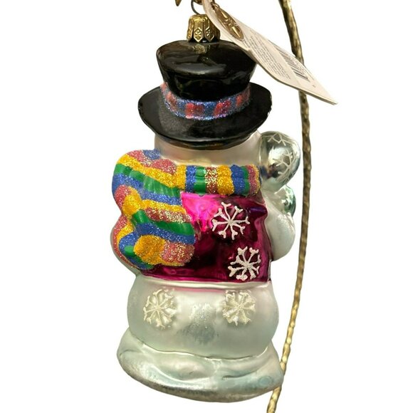 Vintage Christopher Radko 2000 Northern Frost Glass Snowman Ornament 00-043-0 - Picture 2 of 4